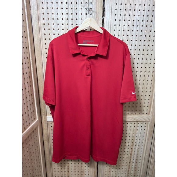 Nike Other - Nike Golf Dri-FIT Mens XXL Red Short Sleeve Polo Shirt Performance Athletic Tee
